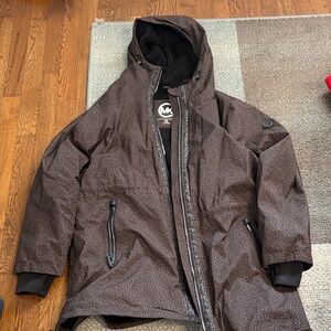 Michael Kors Dark Brown Hooded Coat